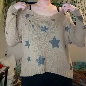 Star Loose Crochet Sweater